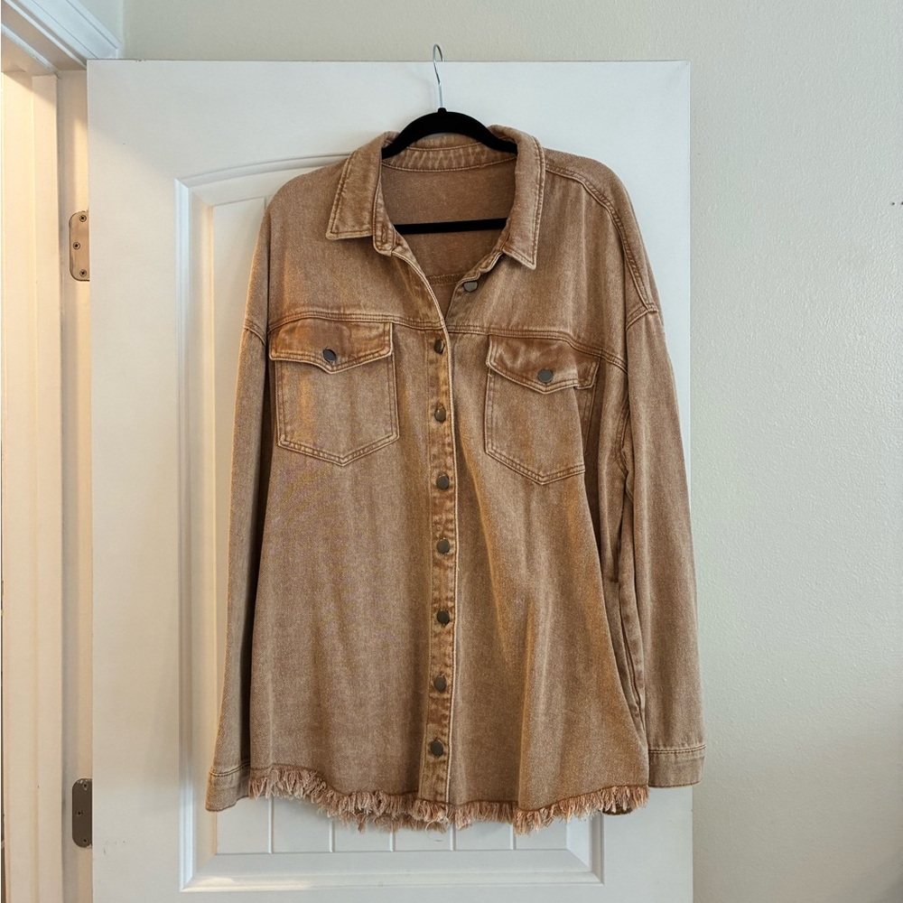 Tan Button-Up Women's Jacket